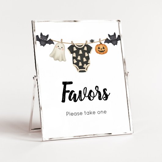 Poster Petit panneau de faveurs de linge de Boo