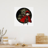 Poster petit papier de toile de capuccino rouge TBA (Cuisine)