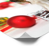 Poster Petit Papillon Chien Noël Santa Hat (Coin)