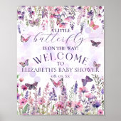 Poster Petit Papillon Fleur sauvage Baby shower Bienvenue (Devant)