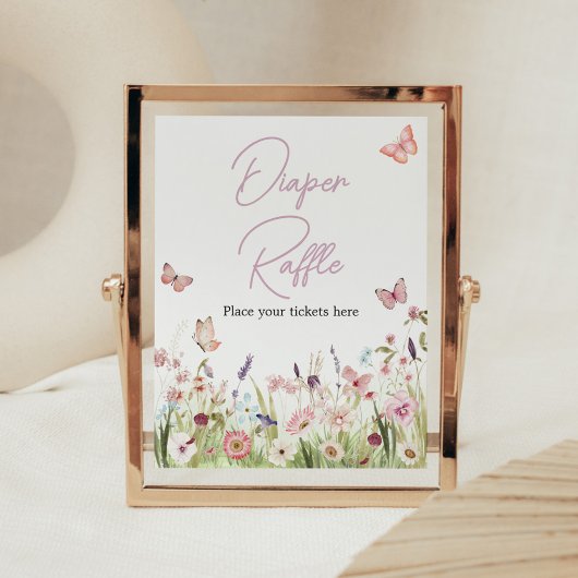Poster Petit Papillon Fleur sauvage Déchets Raffle