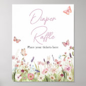 Poster Petit Papillon Fleur sauvage Déchets Raffle (Devant)