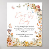Poster Petit papillon fleur sauvage Ne pas dire bébé (Devant)