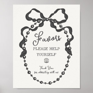 Poster Petit Pearl Black Coquette Bow Faveurs