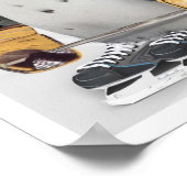 Poster Petit Penguin portant un engin de hockey (Coin)