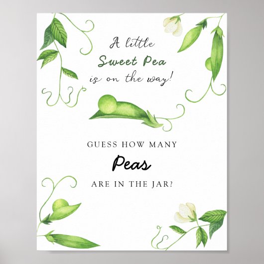 Poster Petit pois - devine combien de pois (Devant)