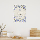 Poster Petit Pois doux bleu et crème 1er anniversaire (Cuisine)