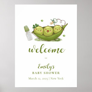 Poster Petit Pois Sucré Pacificateur Dans Baby shower Pod