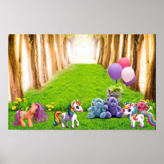 Poster Petit Poney et Licornes (Devant)