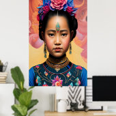 Poster Petit portrait de princesse (Bureau à domicile)