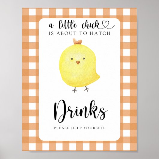 Poster Petit poulet - Boissons vous aider (Devant)