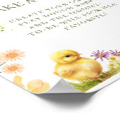Poster Petit poulet faire un Baby Baby shower signe de je (Coin)