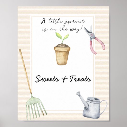 Poster Petit pousse - fête de bébé douceurs et friandises (Devant)