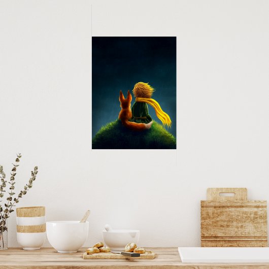 Poster Petit Prince et Renard. Illustration d'art de pépi (Cuisine)