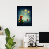 Poster Petit Prince et Rose. Art de nurserie (Bureau à domicile)