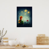 Poster Petit Prince et Rose. Art de pépinière (Cuisine)