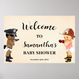 Poster Petit recrue en route Bienvenue Baby Shower Signe