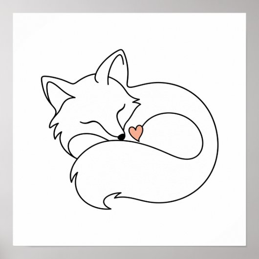Poster Petit Renard Endormi (Devant)