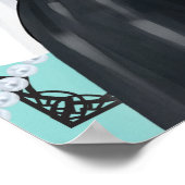 Poster Petit Robe Noire Baby shower Bleu Accueil (Coin)