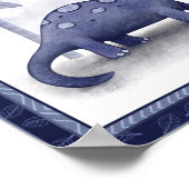 Poster Petit rugissement de dinosaure - Art de la nurseri (Coin)