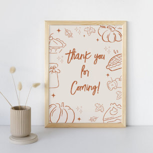 Poster Petit signe de remerciement pour Baby Shower d'aut