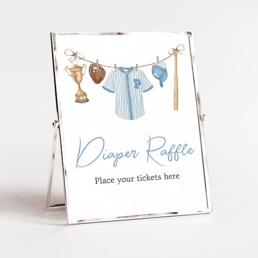 Poster Petit Slugger Baby shower de baseball Déchets Raff