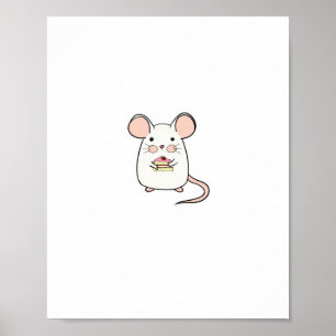 Poster Petit souris, thème de souris mignon design