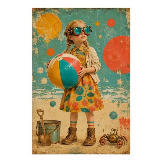 Poster Petit Steampunk à la plage (Devant)