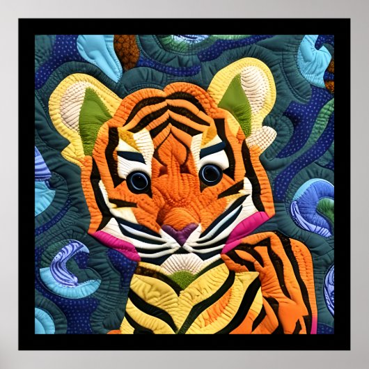 Poster Petit Tiger Cub Quilt Comme Design (Devant)