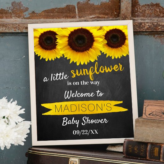 Poster Petit Tournesol En Chemin ! Accueil baby shower