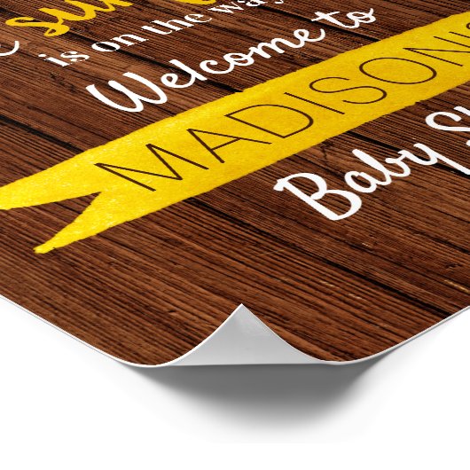 Poster Petit Tournesol En Chemin ! Accueil baby shower (Coin)