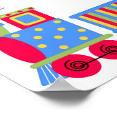 Poster Petit train bleu et rouge (Coin)