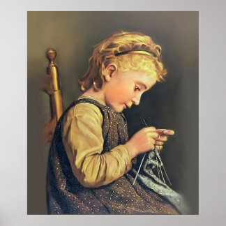 Poster Petit Tricot fille