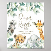 Poster Petit Wild One Safari Baby shower Déchets Raffle (Devant)