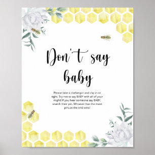 Poster Petite abeille Ne dis pas bébé  