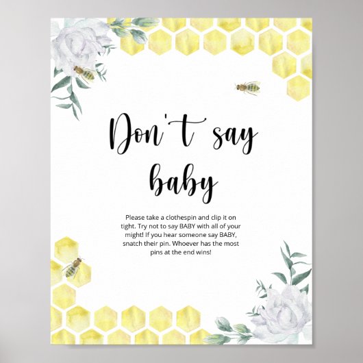 Poster Petite abeille Ne dis pas bébé   (Devant)