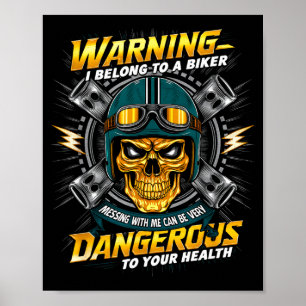 Poster Petite amie motarde Épouse Je suis à un biker Vale