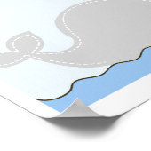 Poster Petite baleine bleue et bateaux à voile (Coin)