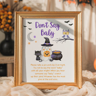 Poster Petite Boo Halloween Neutre Ne Dis Pas Bébé Pannea