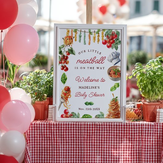 Poster Petite Boulette Italienne Fête de Naissance de Béb