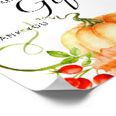 Poster Petite carte à fleurs citrouilles et signe cadeau (Coin)