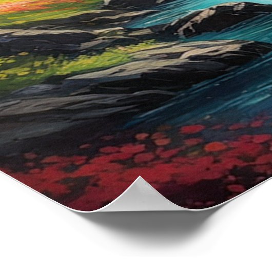 Poster Petite cascade dans le canyon de Charming (Coin)