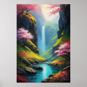 Poster Petite cascade dans le canyon de Charming
