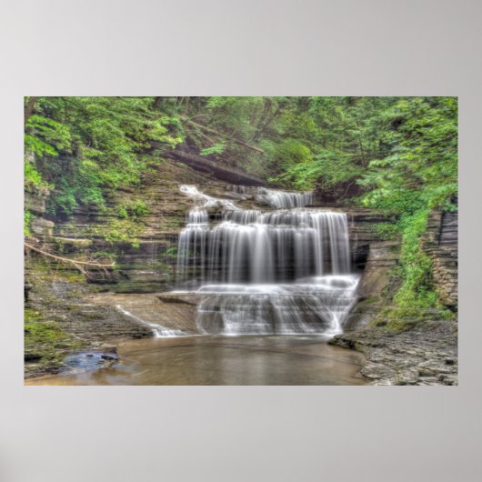 Poster Petite cascade, Parc d'état de Butmilk Falls, New  (Devant)
