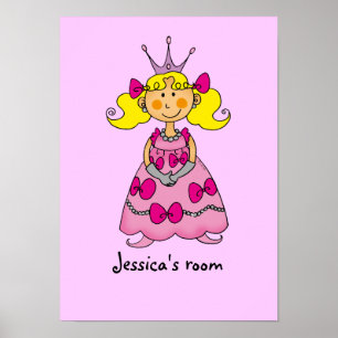 Poster Petite chambre princesse (cheveux blonds)
