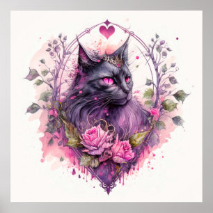 Poster Petite Chatte Majestueuse Sorcière