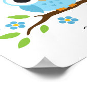 Poster Petite chouette personnalisation pépinière art mur (Coin)