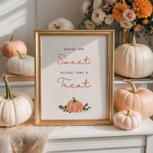 Poster Petite citrouille Baby Shower d'automne Les bébés