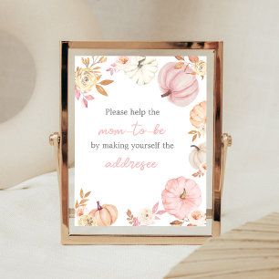 Poster Petite citrouille rose enseigne de station d'envel