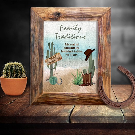 Poster Petite Cowboy Western Douche Traditions familiales
